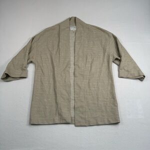 Oak And Fort Open Front Ligthweight Blazer Womens Size Small Textured Oatmeal